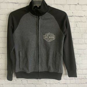 Harley Davidson Womens Jacket Size Small Full Zip Gray Cancun Mexico Crystals